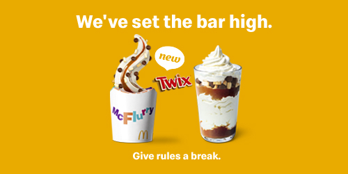 An irresistible mix: McFlurry® and Parfait with Twix